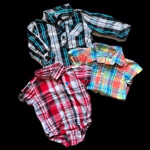 Baby boy size 3-6mo collared onesies